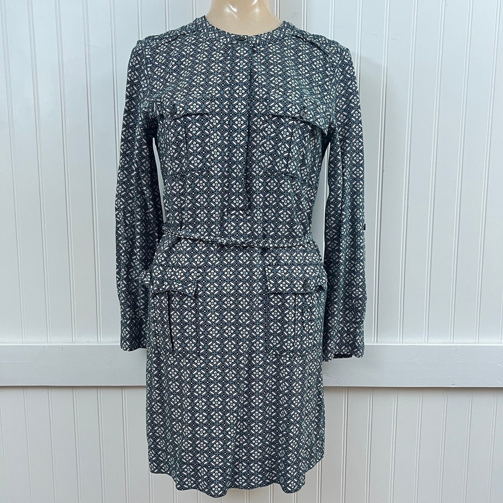 Banana Republic Dress Academia Geometric Career Business Preppy Long Sleeve 4